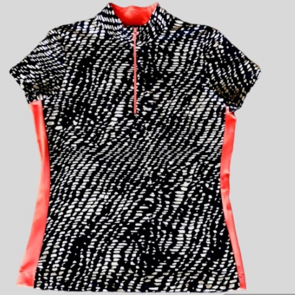Tail Navy Blue And White Dotted Short Sleeve Polo Size S